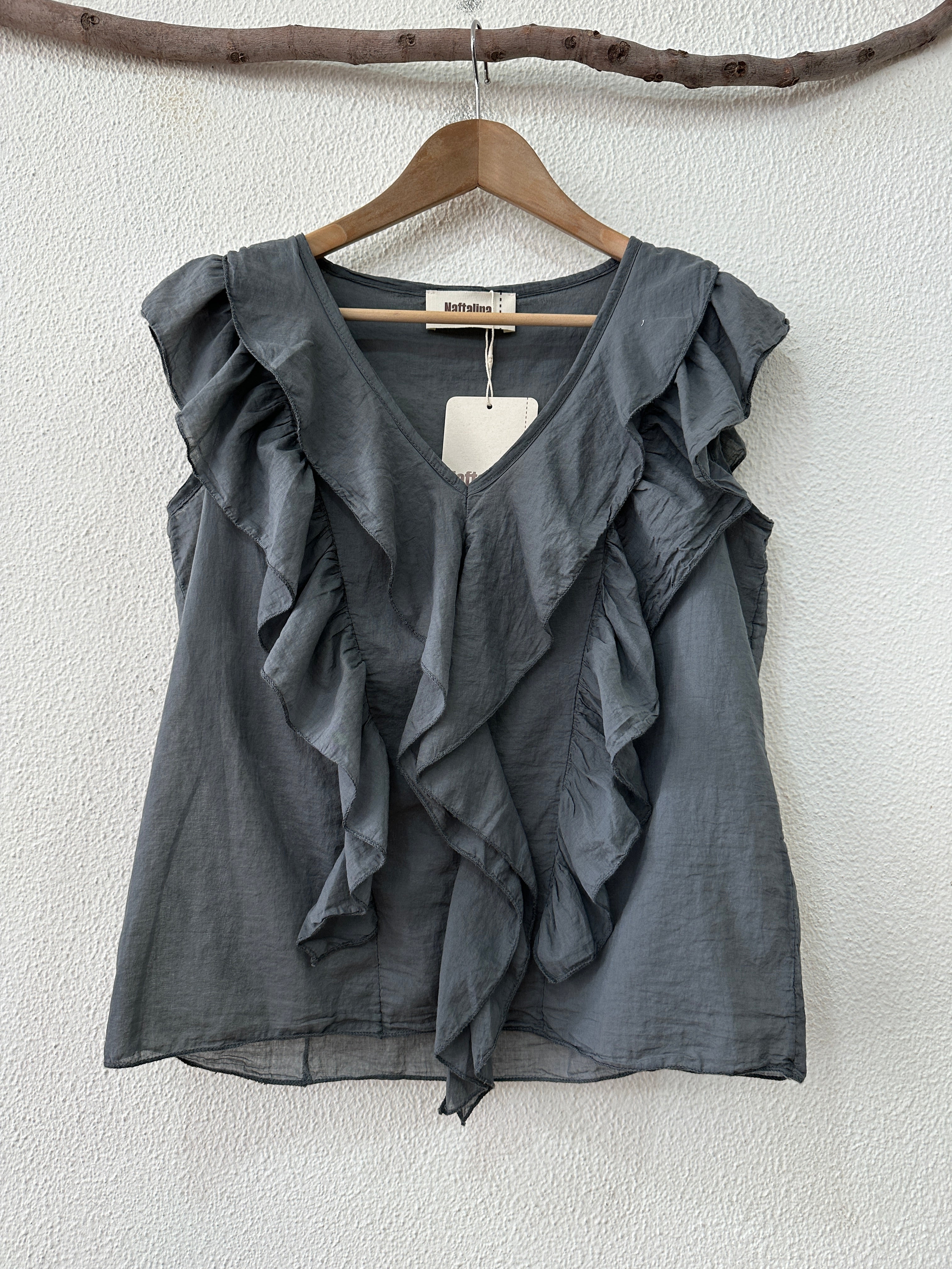 Top de algodão c/ folhos TORI