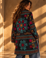 Load image in the gallery viewer,Kimono em veludo bordado c/ bolsos JAIPUR
