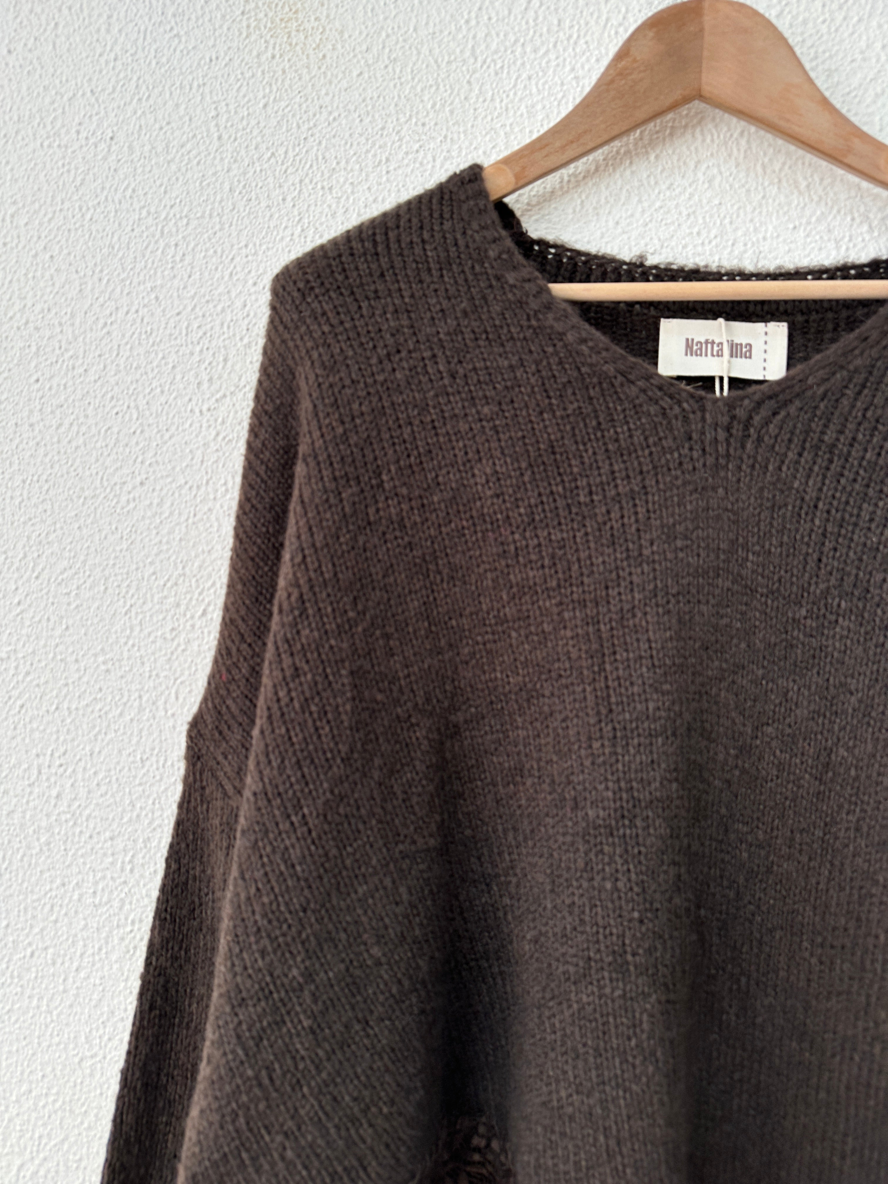 Camisola de malha assimétrica c/renda CATHERINE