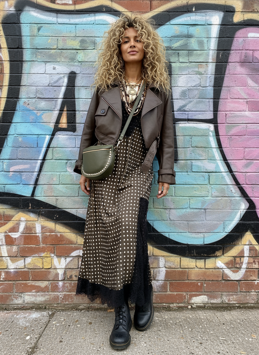 Blusão curto em ecopele BOSTON