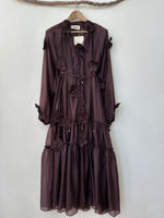 Load image in the gallery viewer,Vestido comprido em chiffon c/aplicações FARAJI
