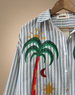 Carregar imagem no visualizador da galeria, Camisa bordada c/brilho PALMTREE
