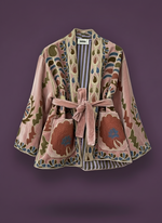 Carregar imagem no visualizador da galeria, Kimono em veludo bordado RAHDA
