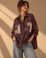 Chargez l'image dans la visionneuse de la galerie,Camisa oversize em flanela c/ aplicações WHITBY
