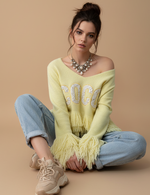 Load image in the gallery viewer,Camisola de malha c/ franjas SAFFRON
