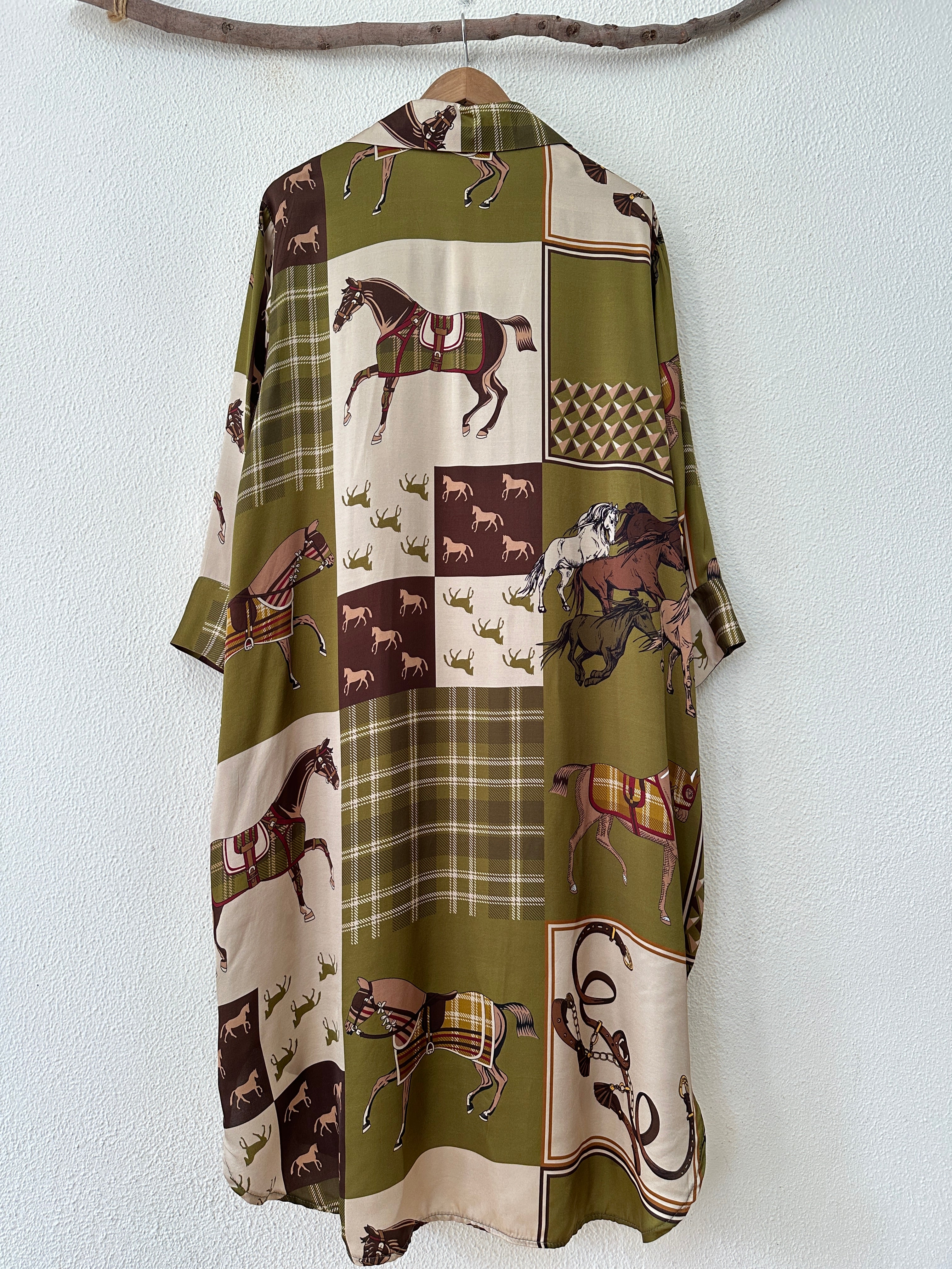 Vestido-tunisina c/ seda GALLOP