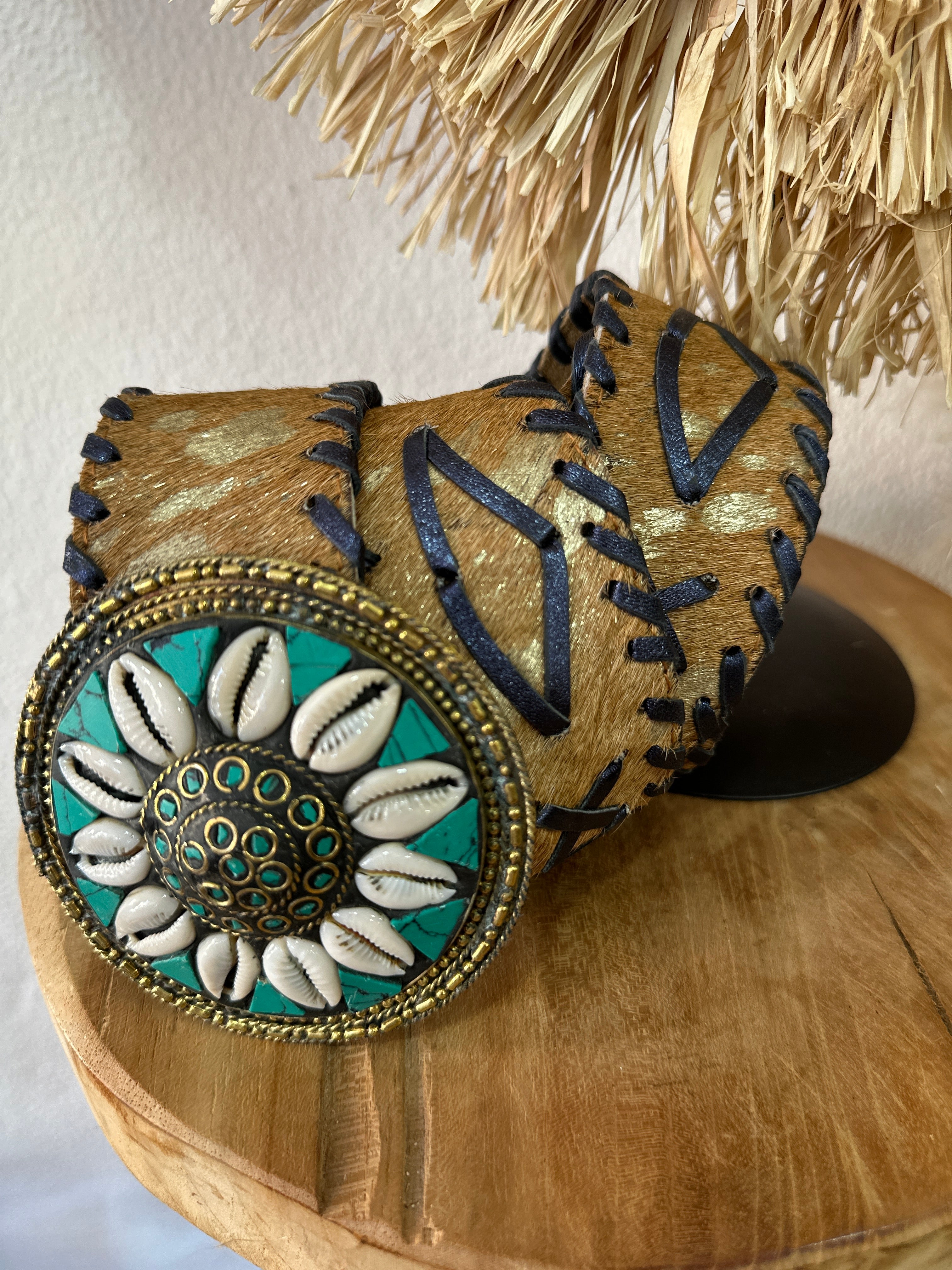 Cinto em pele c/ brilhos e fivela destacável VANNA