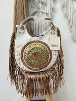 Carregar imagem no visualizador da galeria, Mala em pele c/franjas CALLIOPE
