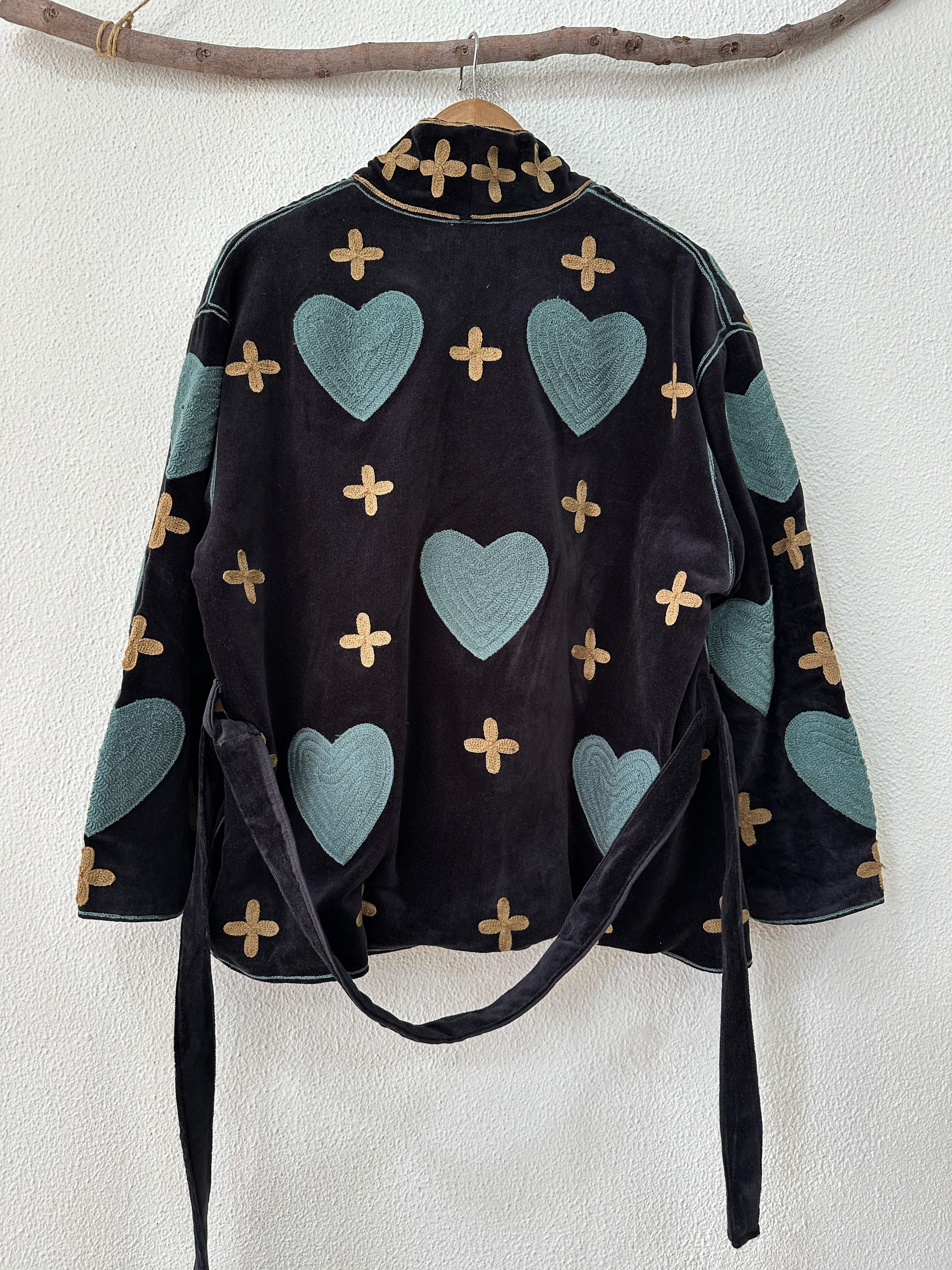 Kimono em veludo bordado ALICE