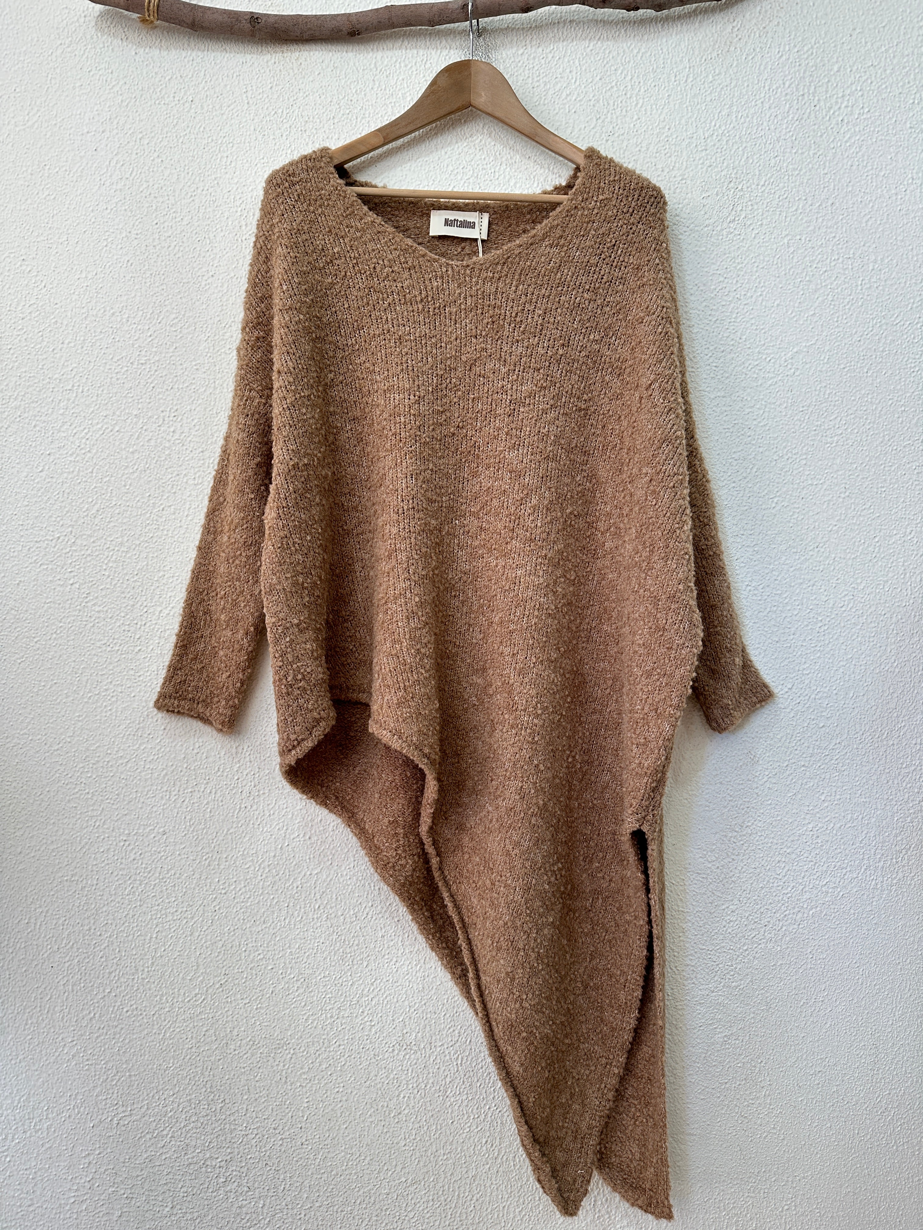 Camisola de malha assimétrica comprida YOLANDA