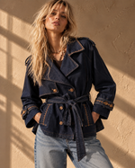 Carregar imagem no visualizador da galeria, Trenchcoat denim c/ cinto WILLOW
