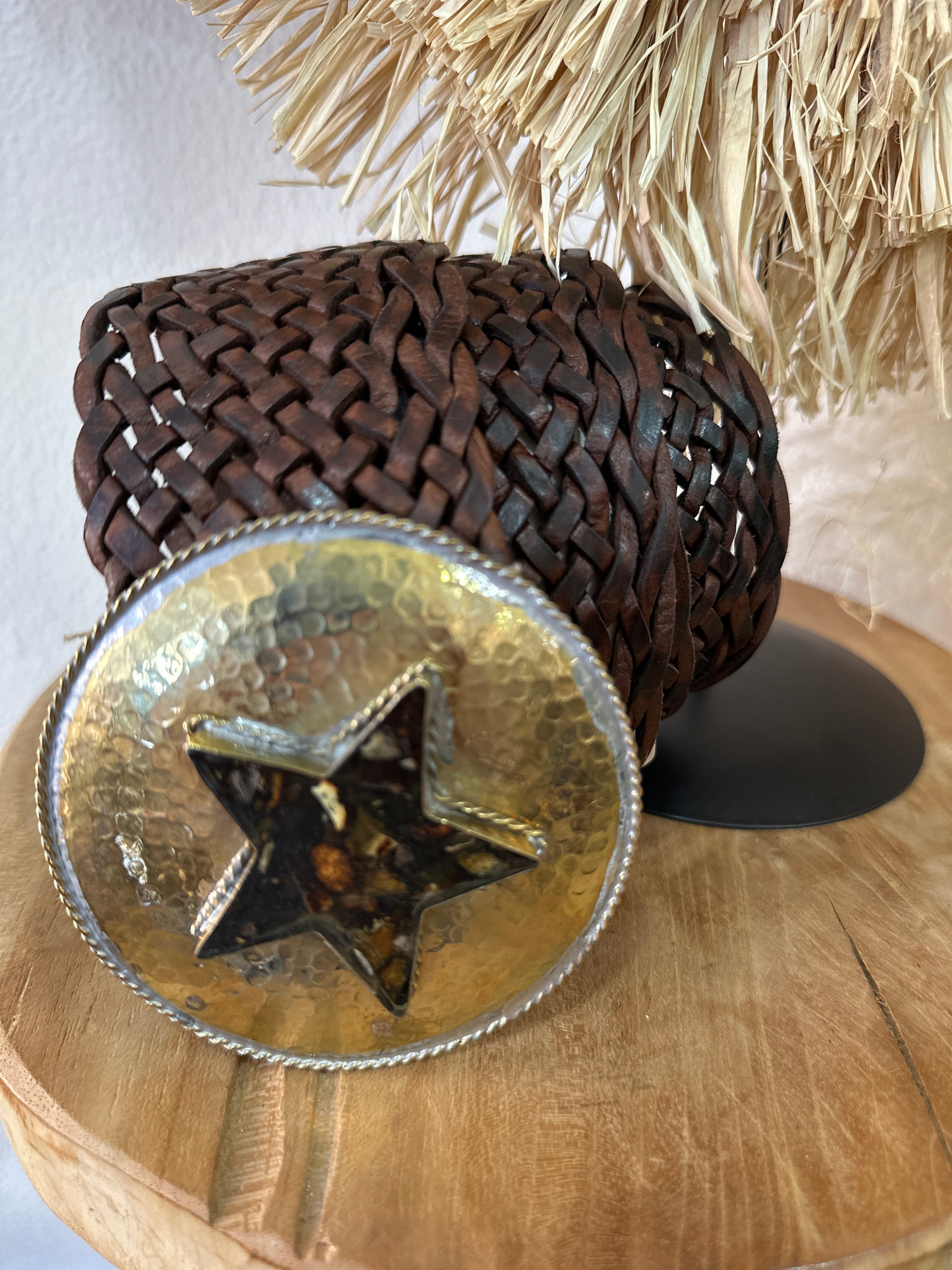 Cinto em pele entrançada STAR