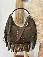 Carregar imagem no visualizador da galeria, Mala em camurça sintética c/franjas OPHELIA
