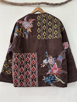 Carregar imagem no visualizador da galeria, Casaco de sarja acolchoado bordado AIKO
