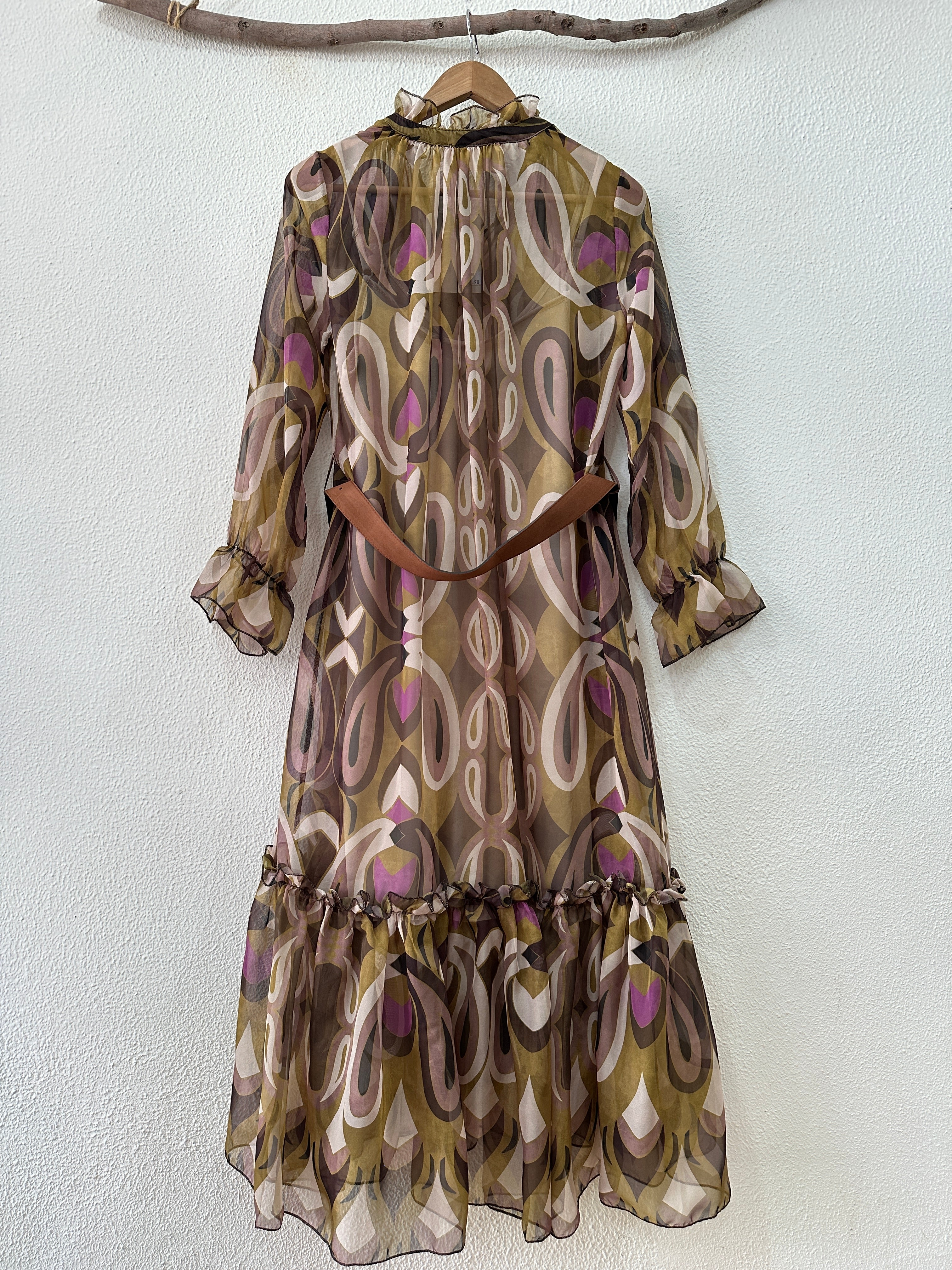 Vestido em chiffon c/ cinto ELEGANCE