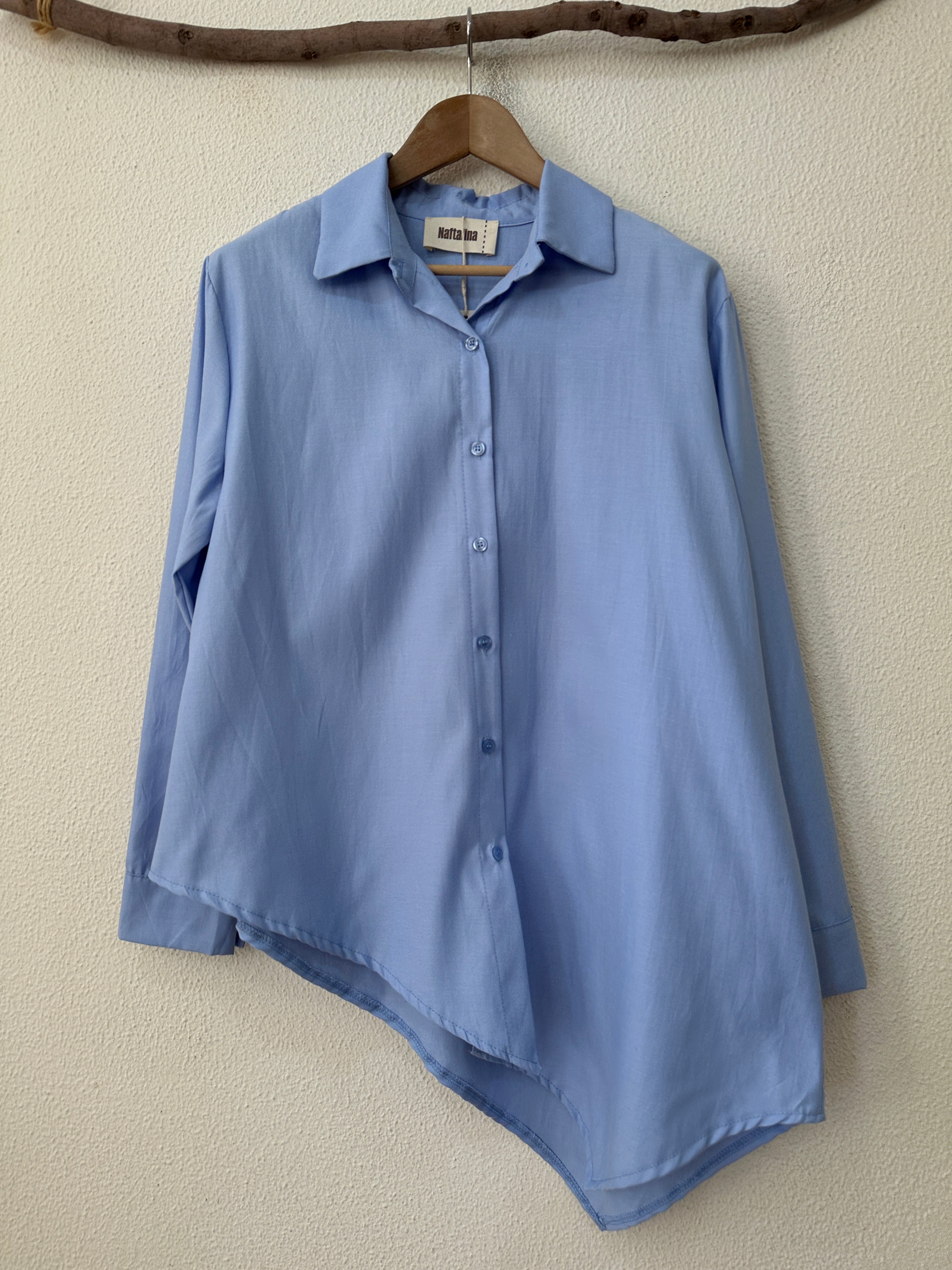 Camisa assimétrica em oxford LONDON