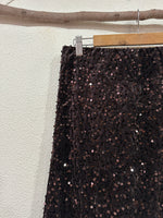 Load image in the gallery viewer,Saia assimétrica em veludo c/lantejoulas SAPPHIRE
