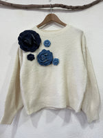 Load image in the gallery viewer,Camisola de malha c/ aplicações DENIM
