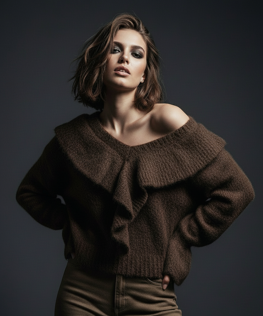 Camisola de malha c/ folhos FLUFFY