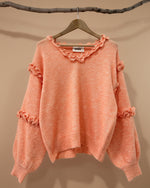 Load image in the gallery viewer,Camisola de malha c/ aplicação de folhos ORCHID
