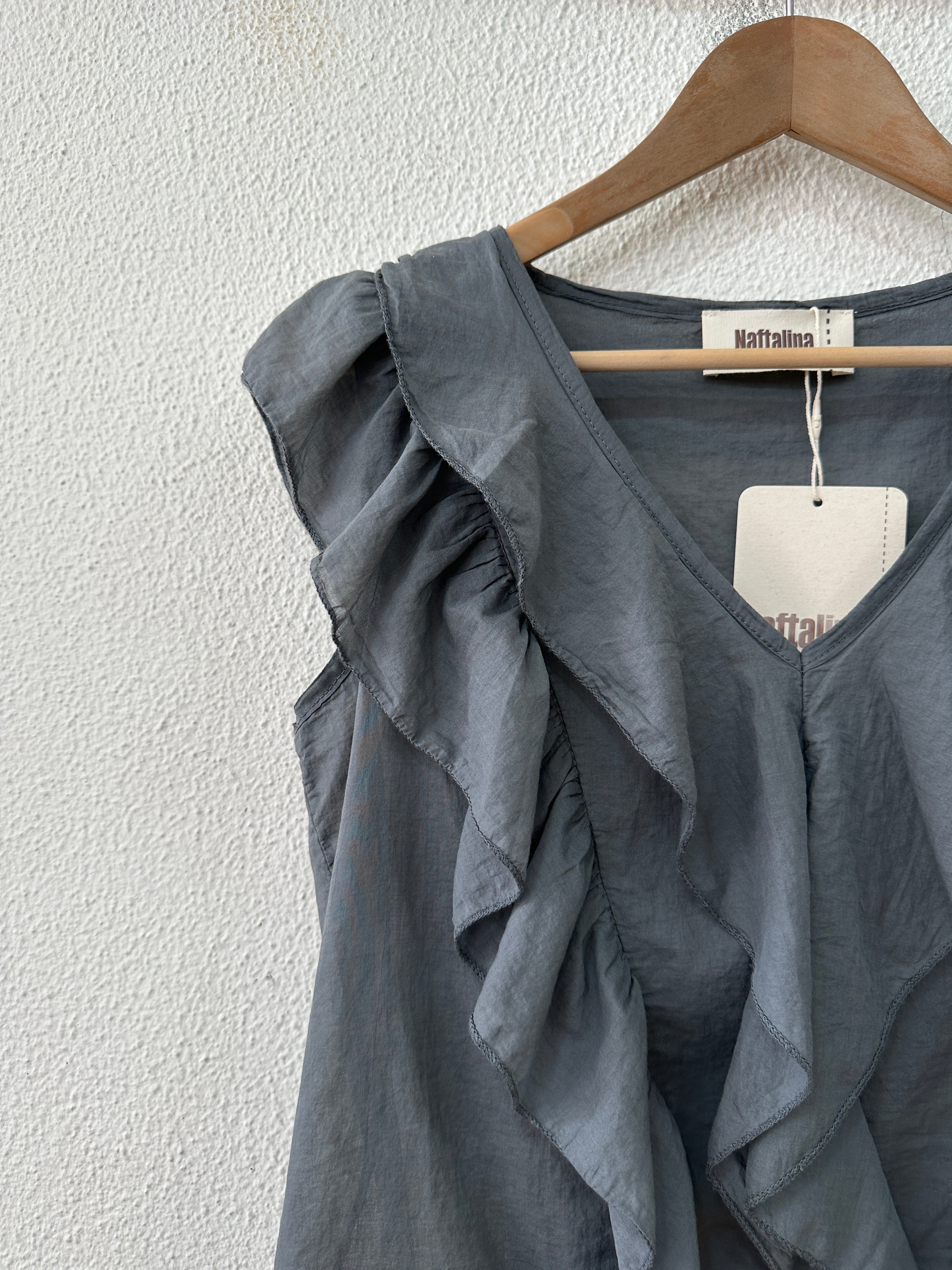 Top de algodão c/ folhos TORI