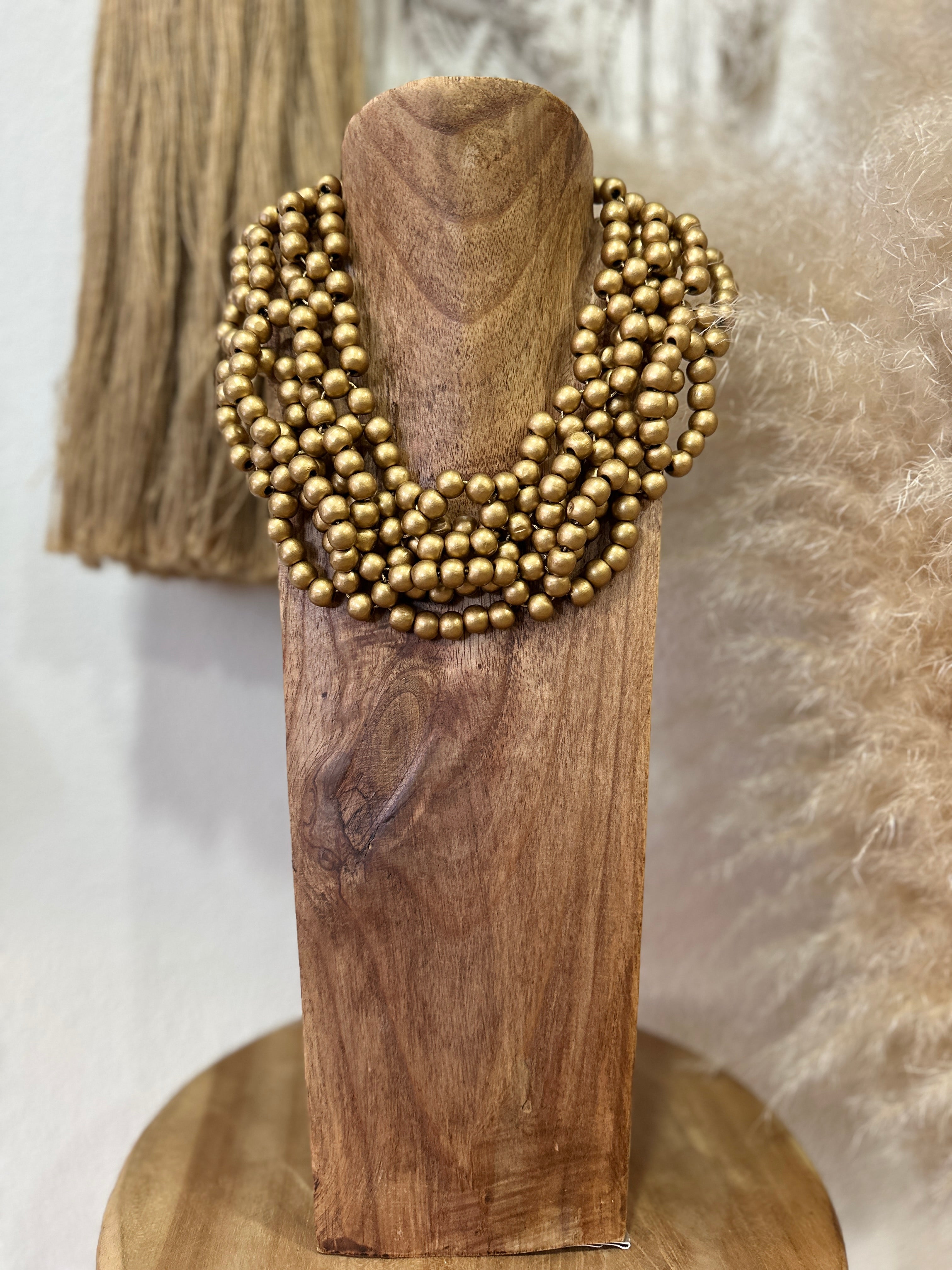 Gargantilha em madeira pintada YVANNA