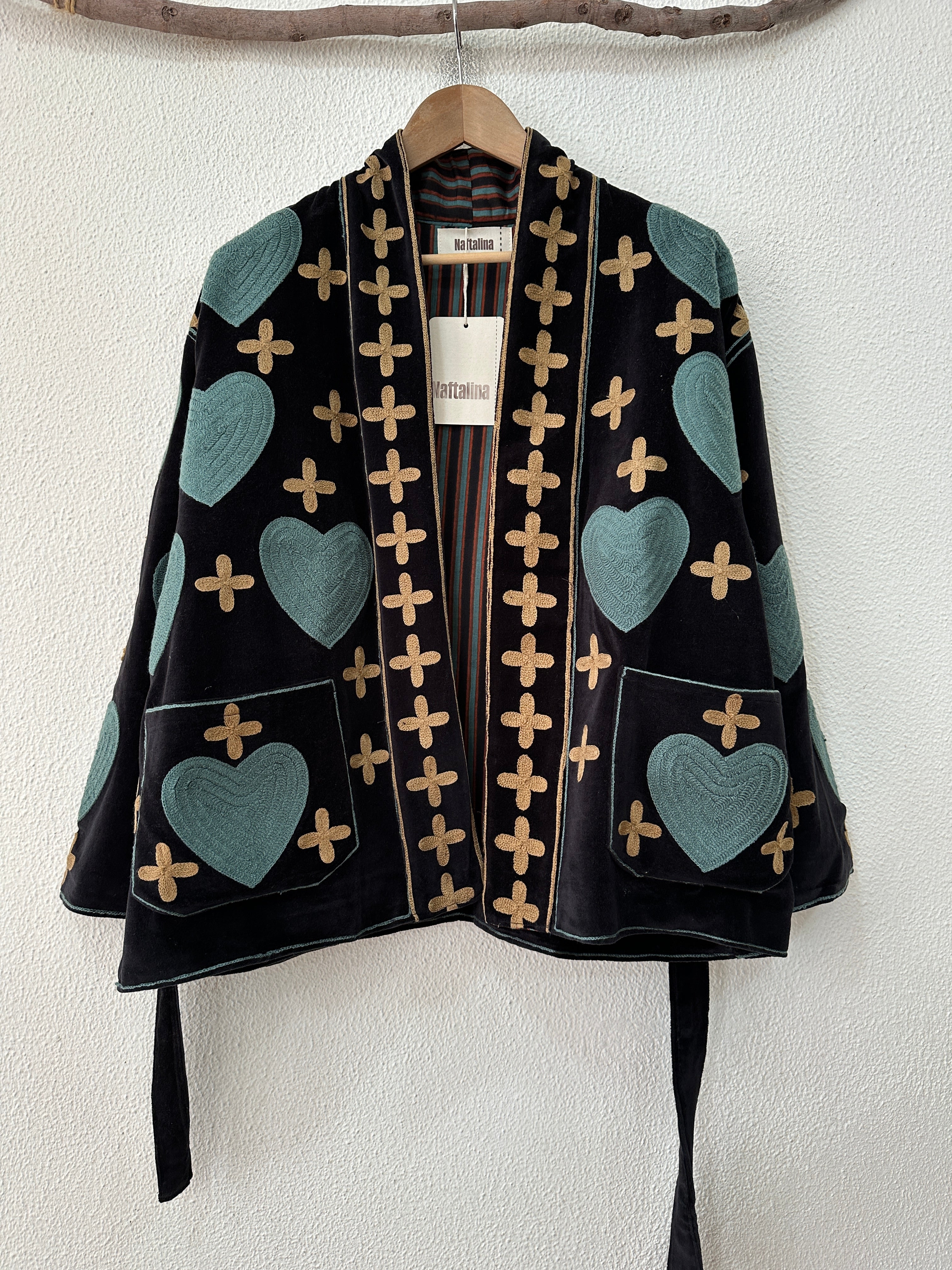 Kimono em veludo bordado ALICE