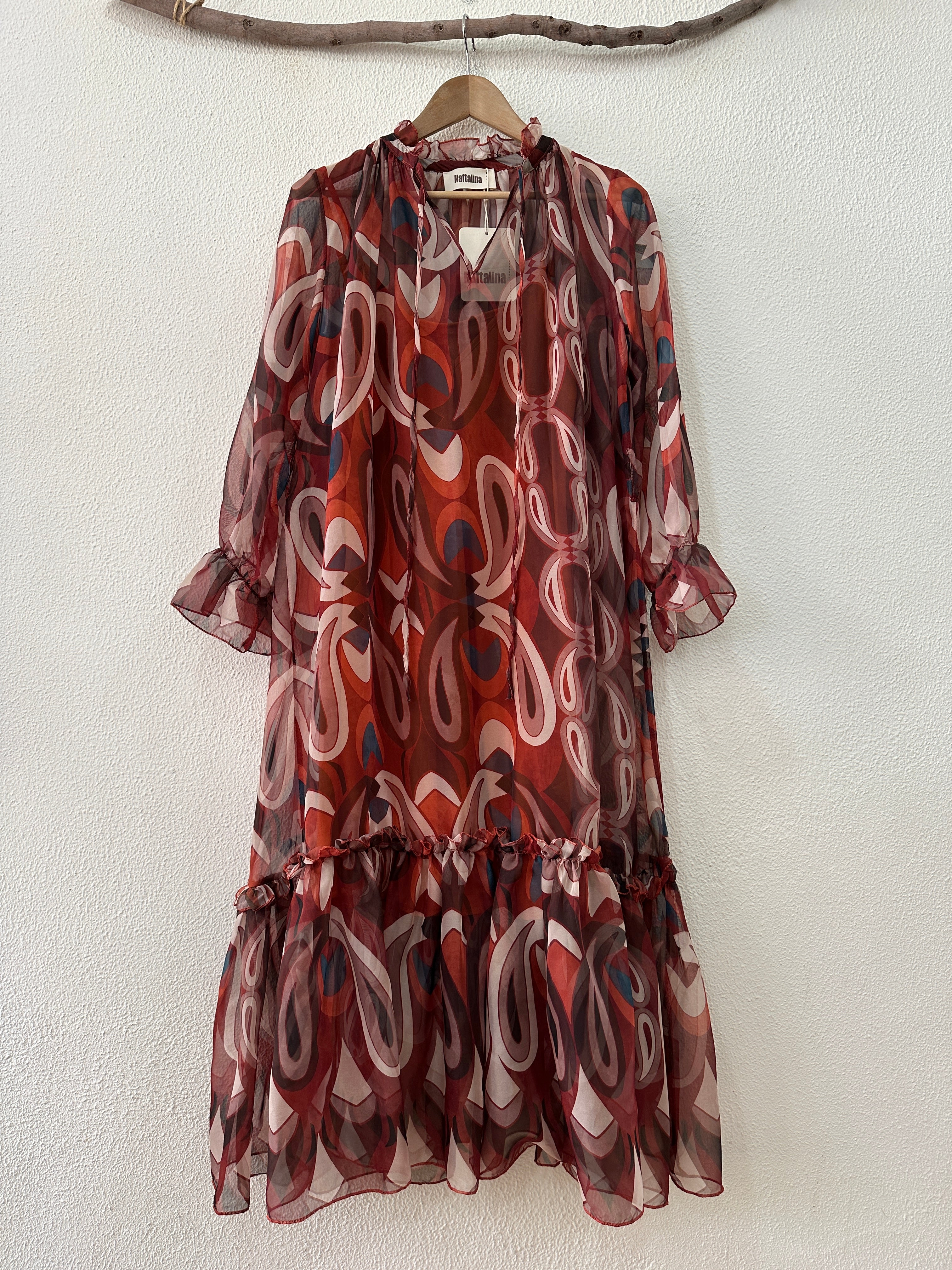 Vestido em chiffon c/ cinto ELEGANCE