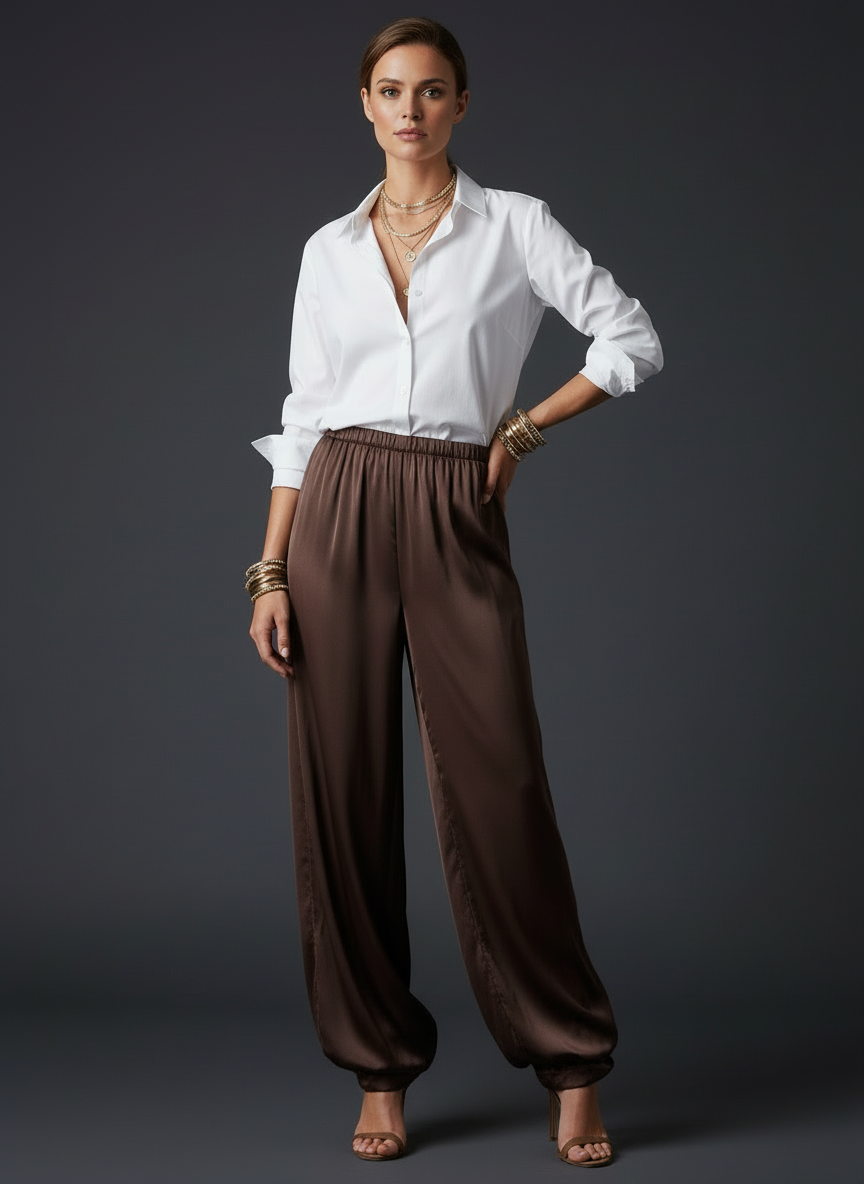 Calças bombachas acetinadas MARTINIQUE