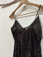 Carregar imagem no visualizador da galeria, Vestido comprido c/ abertura em veludo c/lantejoulas SAPPHIRE
