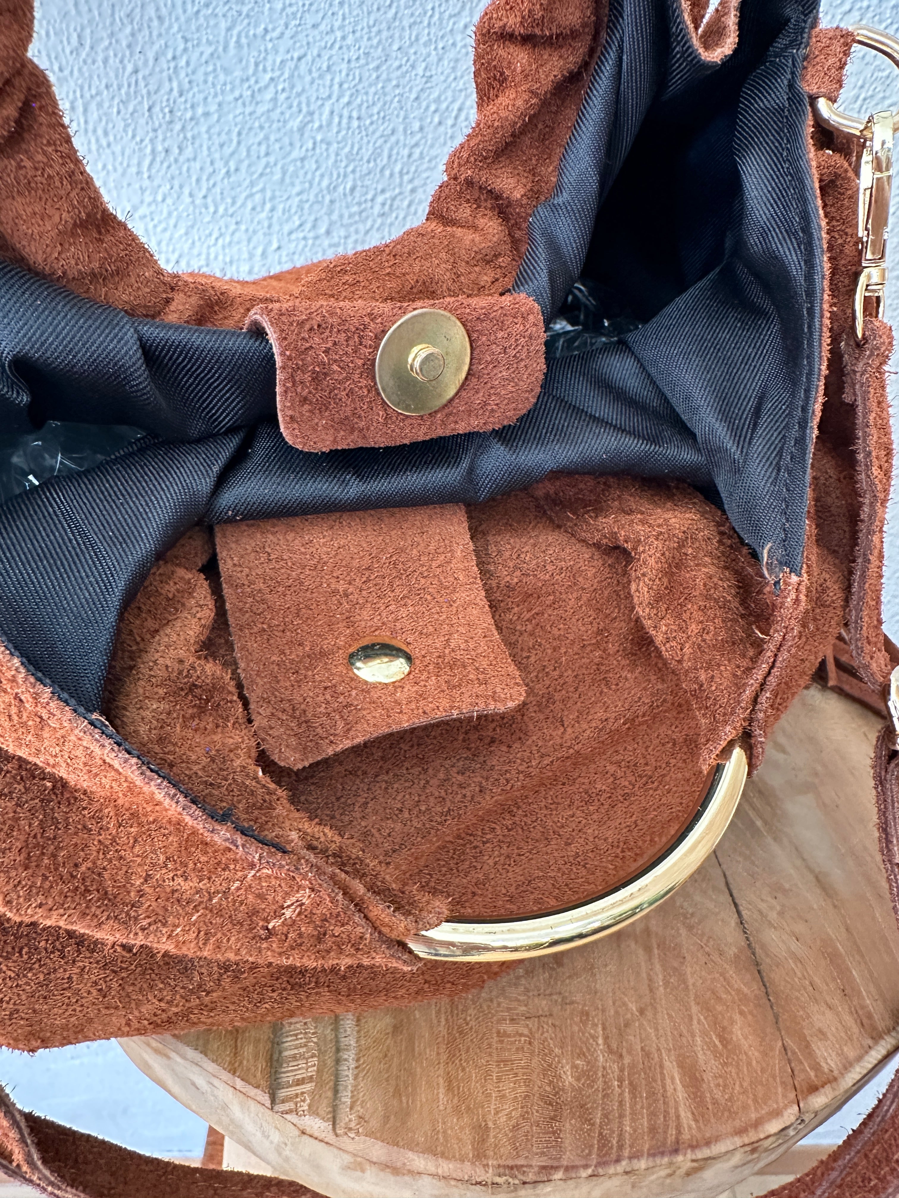 Mala em pele c/franjas GENEVIEVE