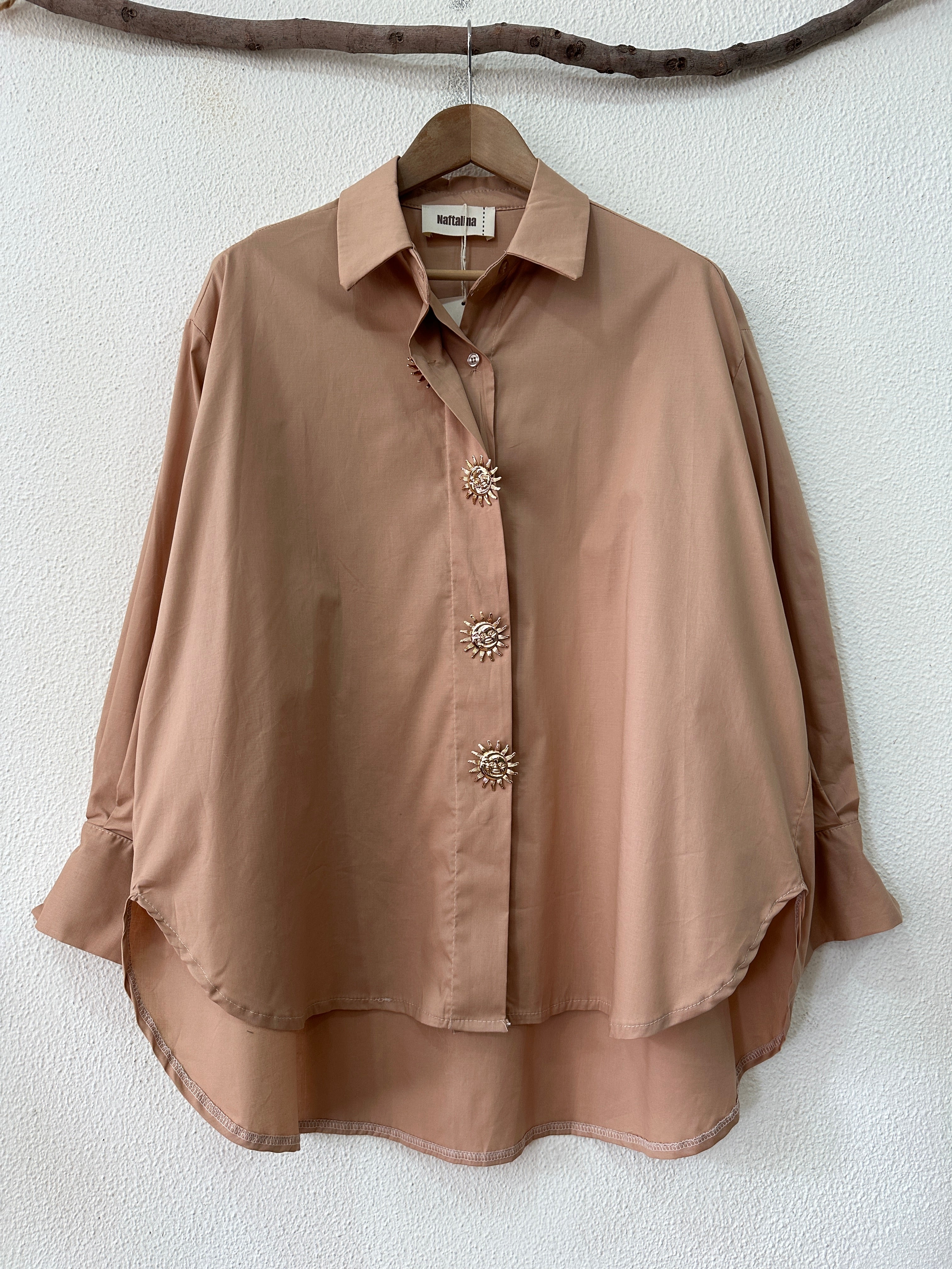 Camisa oversize c/ pregadeiras amovíveis SURYA