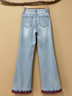Load image in the gallery viewer,Calças denim bordadas SUNSHINE
