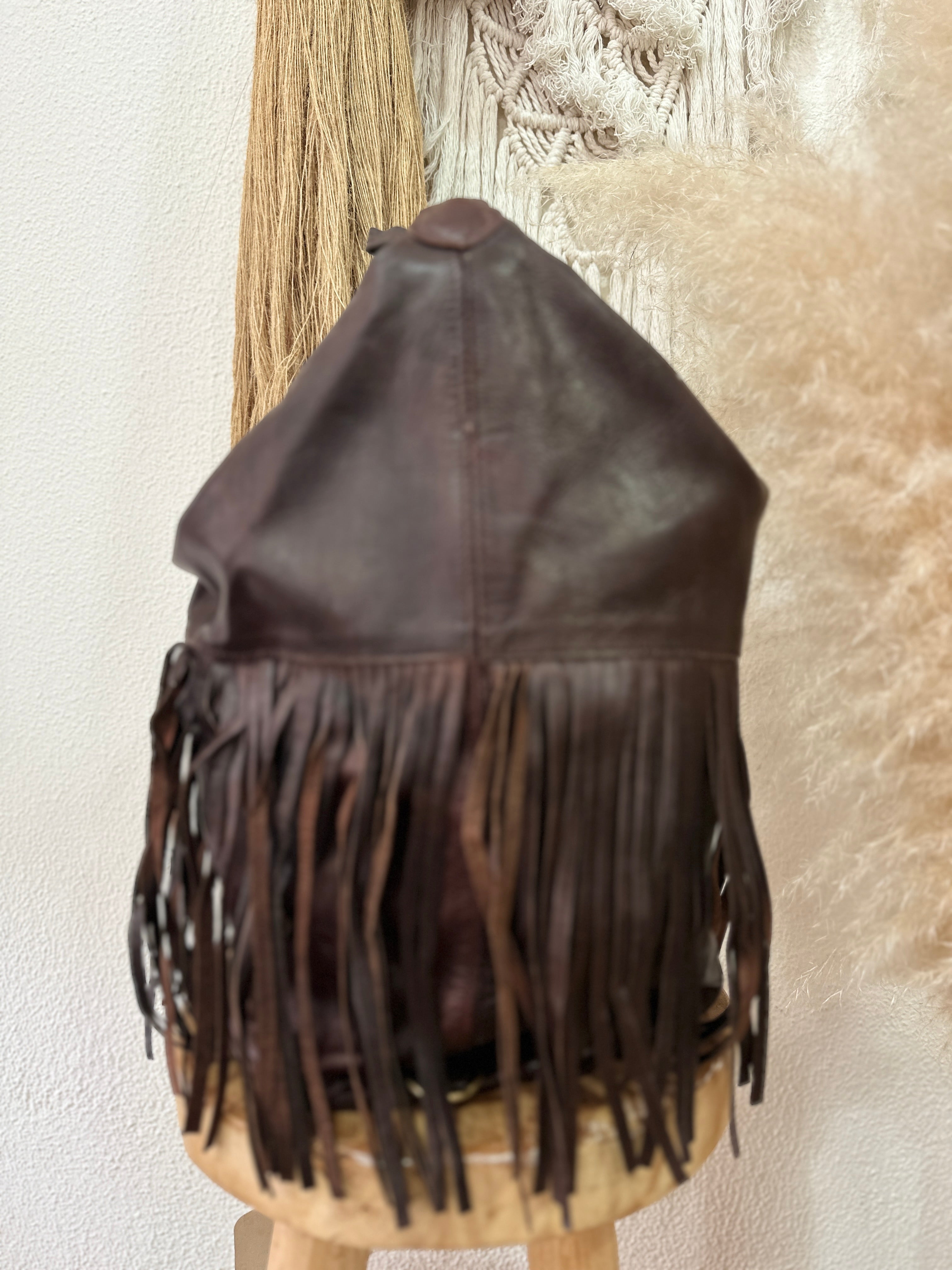 Mochila em pele c/franjas AZILAL