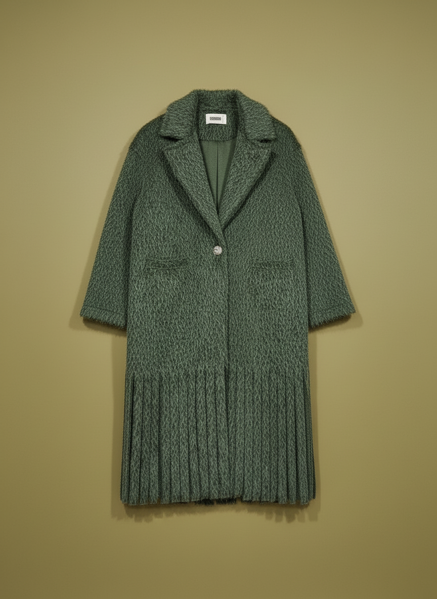 Sobretudo efeito pelúcia c/ franjas MOHAWK