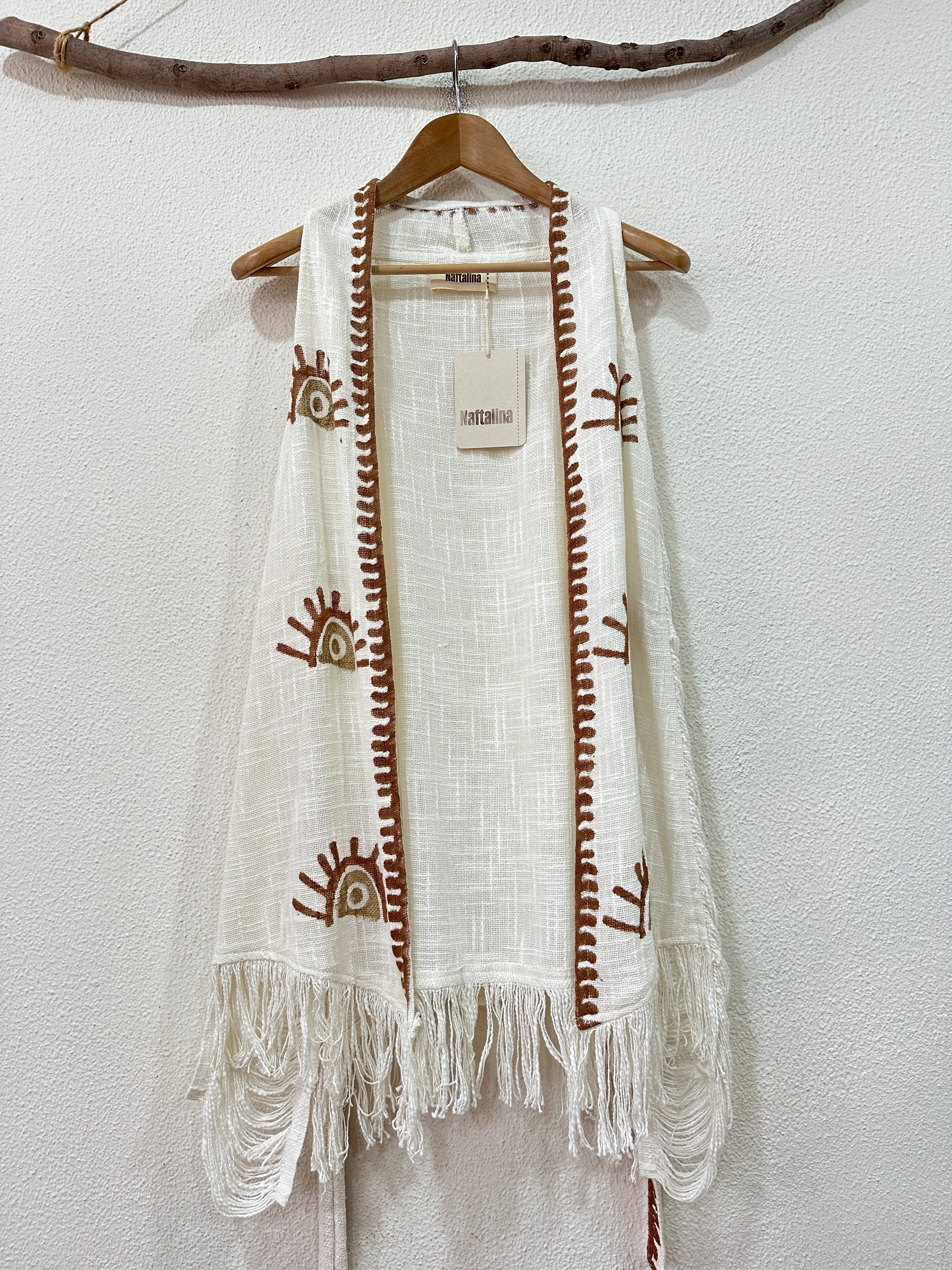 Colete em algodão rústico BOHO VIBES