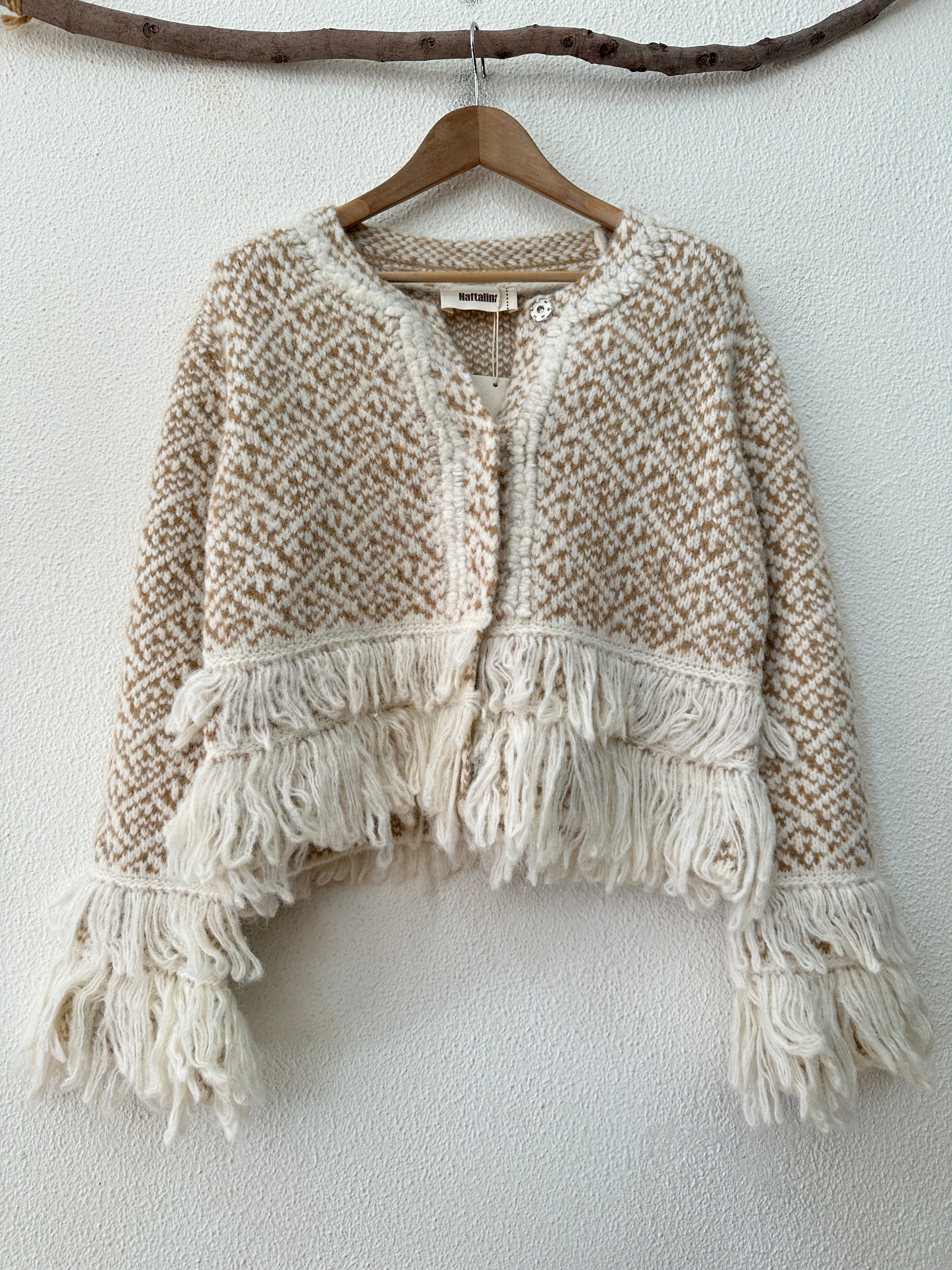 Casaco de malha c/franjas GOYA