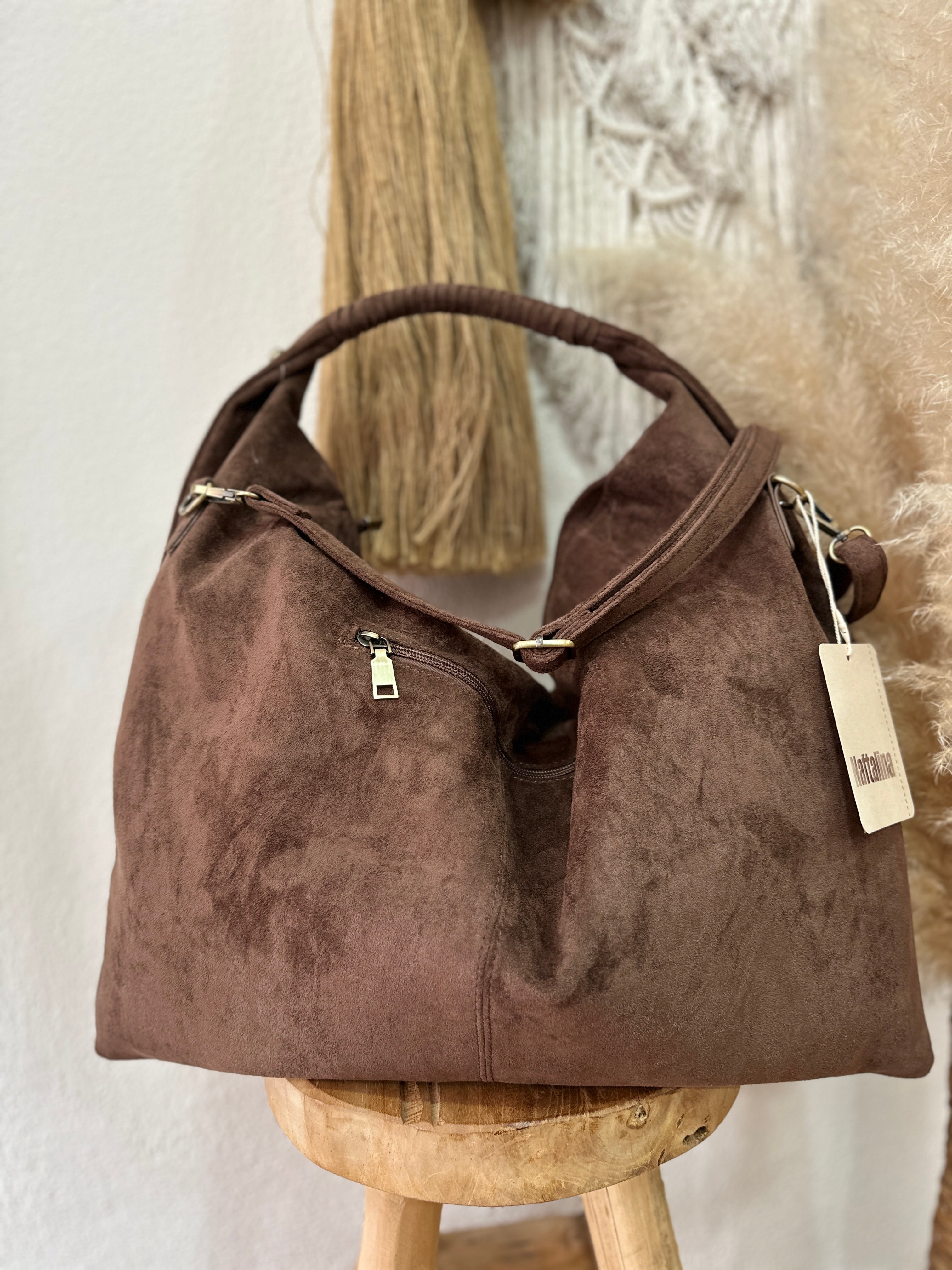 Mala em camurça sintética c/tachas BOULEVARD