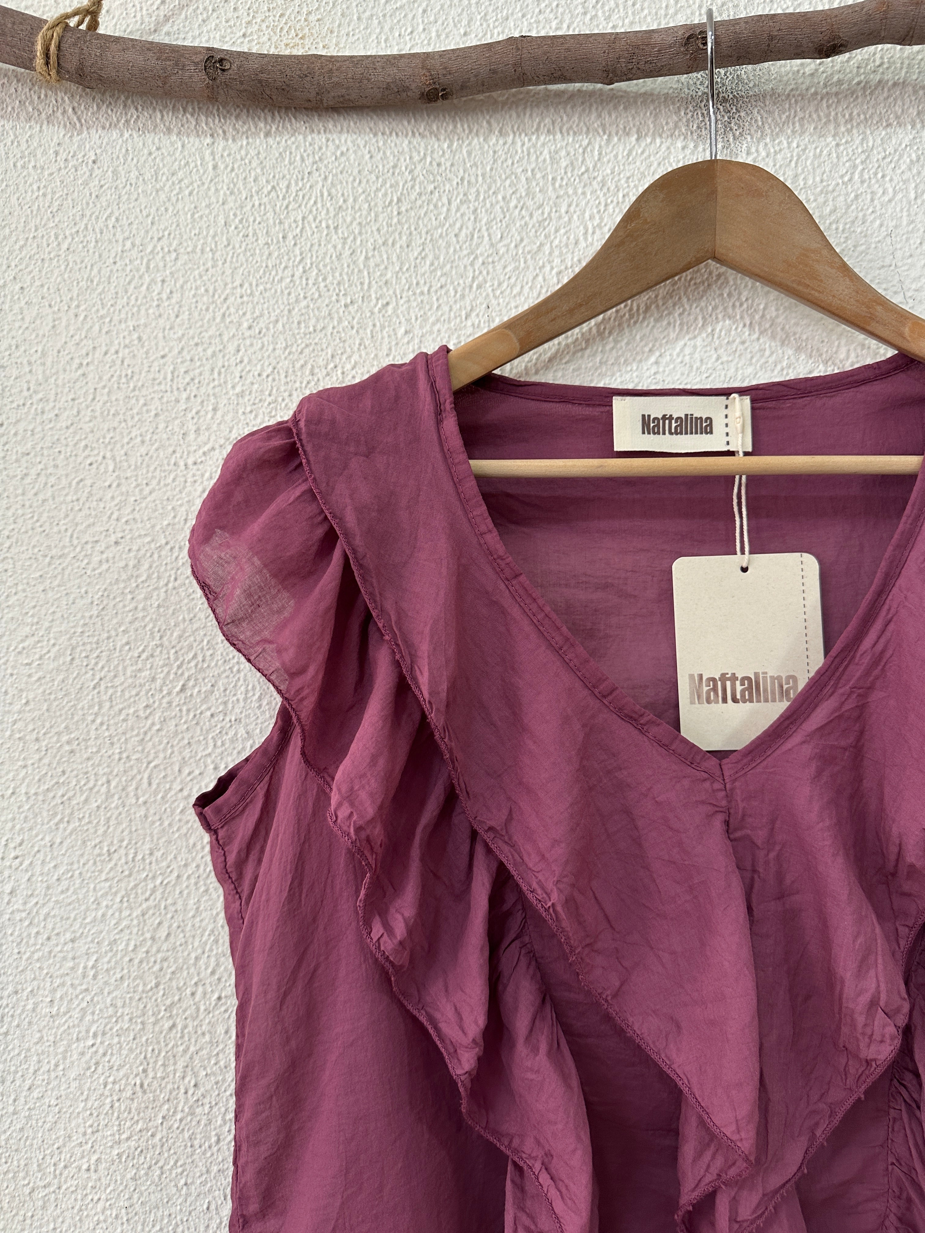 Top de algodão c/ folhos TORI