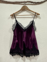 Load image in the gallery viewer,Top em veludo cristal c/renda AMETHYST
