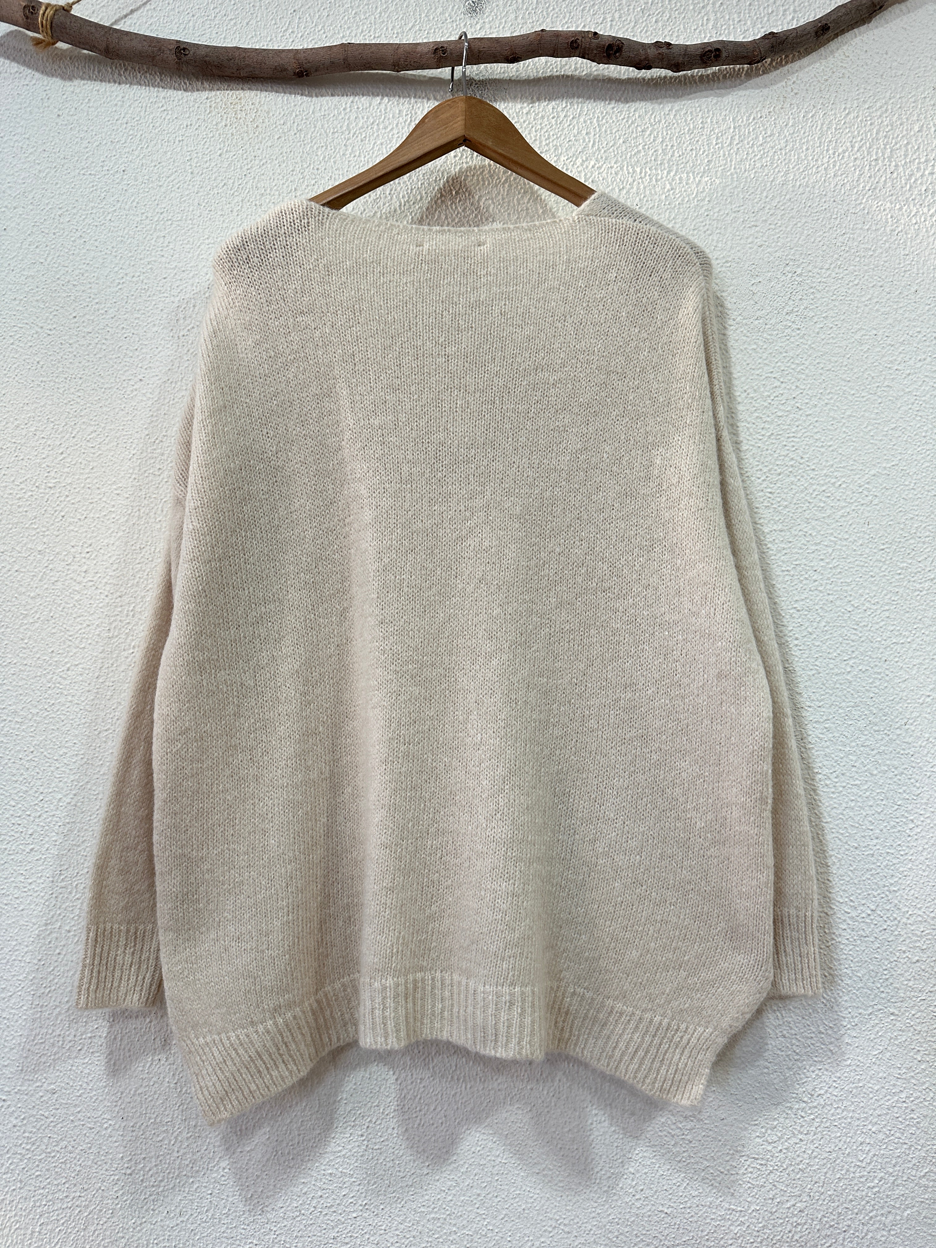 Camisola de malha oversize c/ bolsos NEIGE