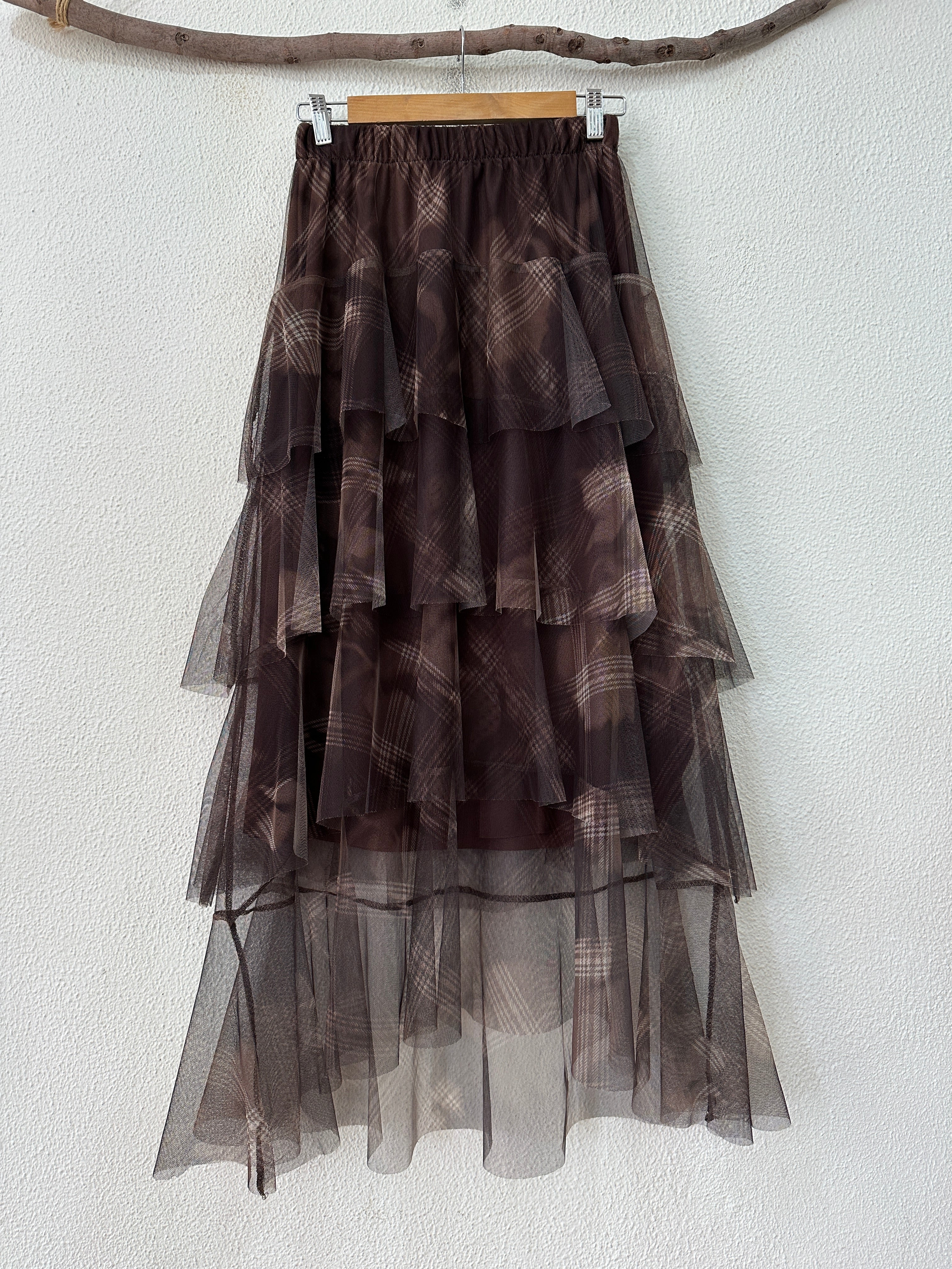 Saia em tule c/ folhos BOSTON