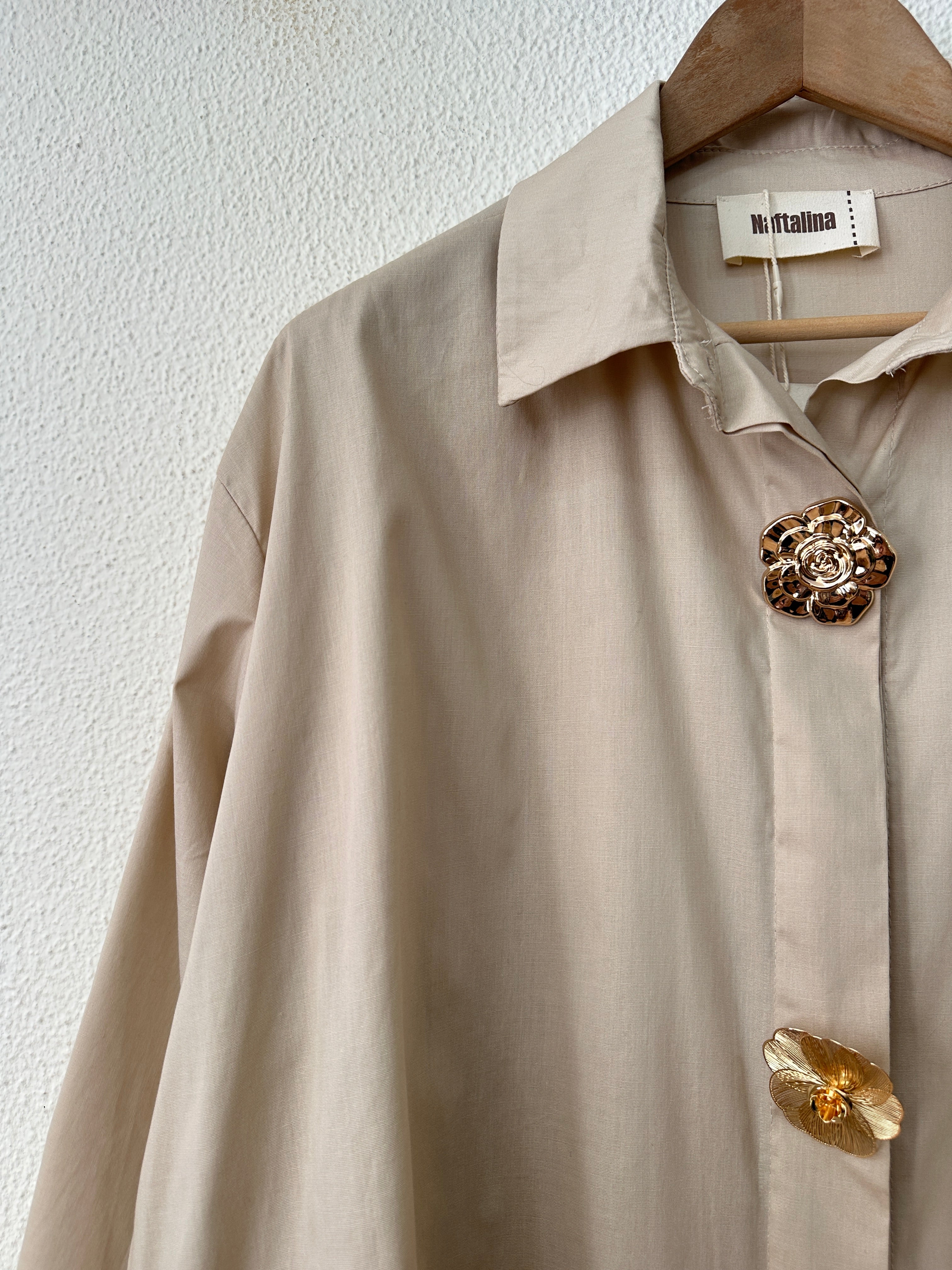 Camisa oversize c/ pregadeiras amovíveis ORLEANS