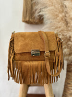 Carregar imagem no visualizador da galeria, Mala em camurça c/franjas SOLSTICE
