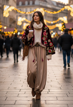 Load image in the gallery viewer,Casaco curto em veludo bordado KERALA
