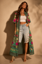 Carregar imagem no visualizador da galeria, Vestido-camiseiro bordado c/ bolsos MANTRA
