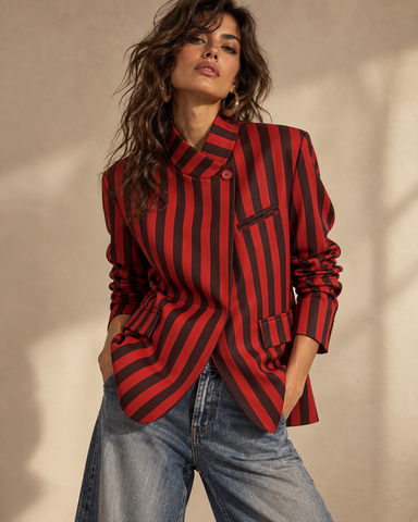 Blazer estruturado c/gola assimétrica MIRANDA