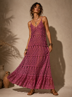 Chargez l'image dans la visionneuse de la galerie,Vestido comprido em crochet c/renda GIOYA
