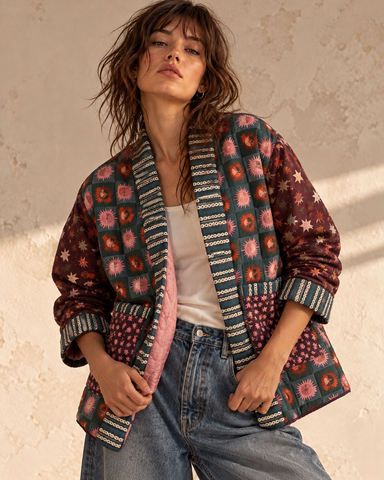 Casaco tipo kimono acolchoado ESOTERIC