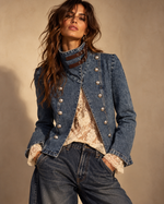 Load image in the gallery viewer,Casaco denim estilo militar GENERAL
